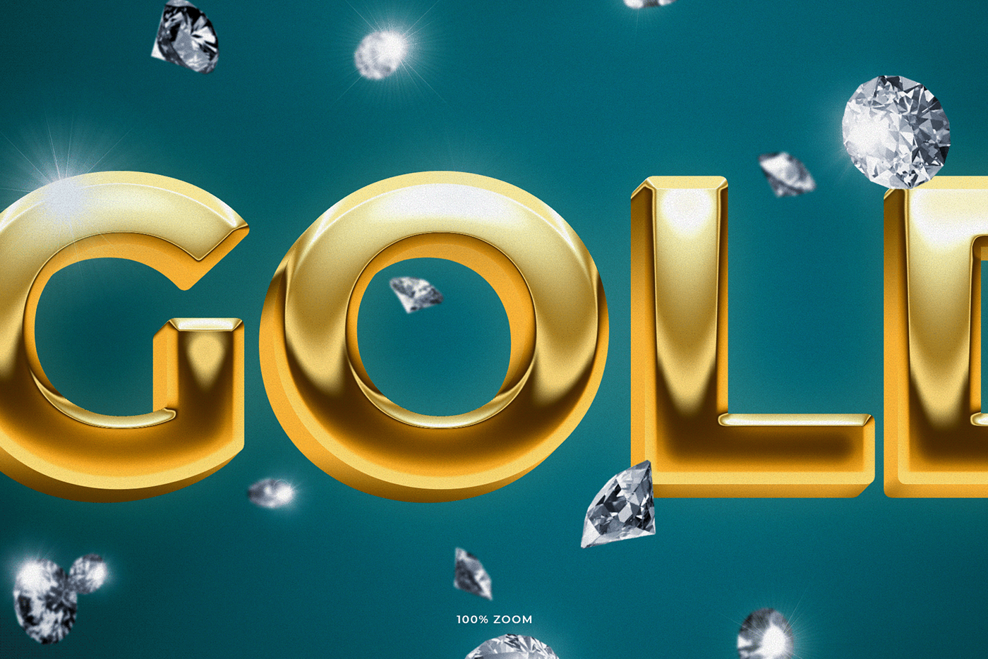 gold text type typography   effect template Mockup Christmas Title diamond 