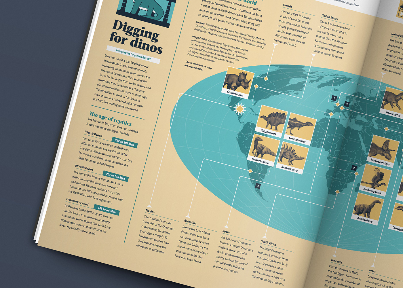 infographic map magazine data visualization science Dinosaur Fossil Nature Layout editorial