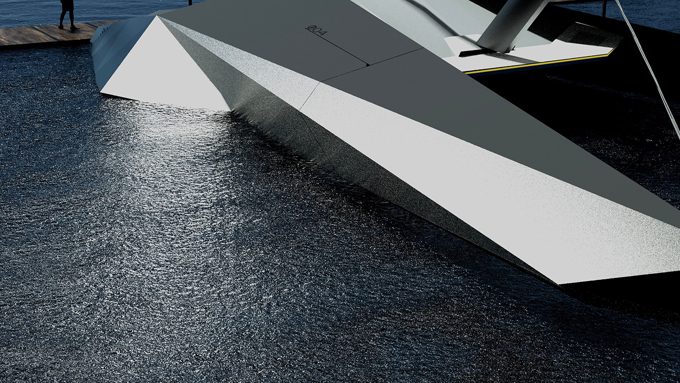 3D Modelling automotive   catamaran concept design rendering vision yacht lamborghini Racing yacht sailing yacht
