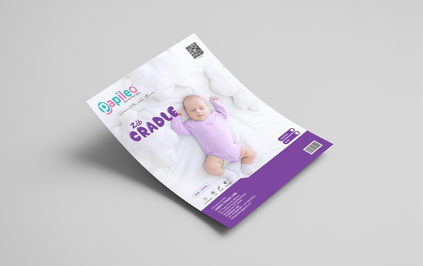 product label Label Packaging cover Catalogue product packaging baby cradle flyer Labal design