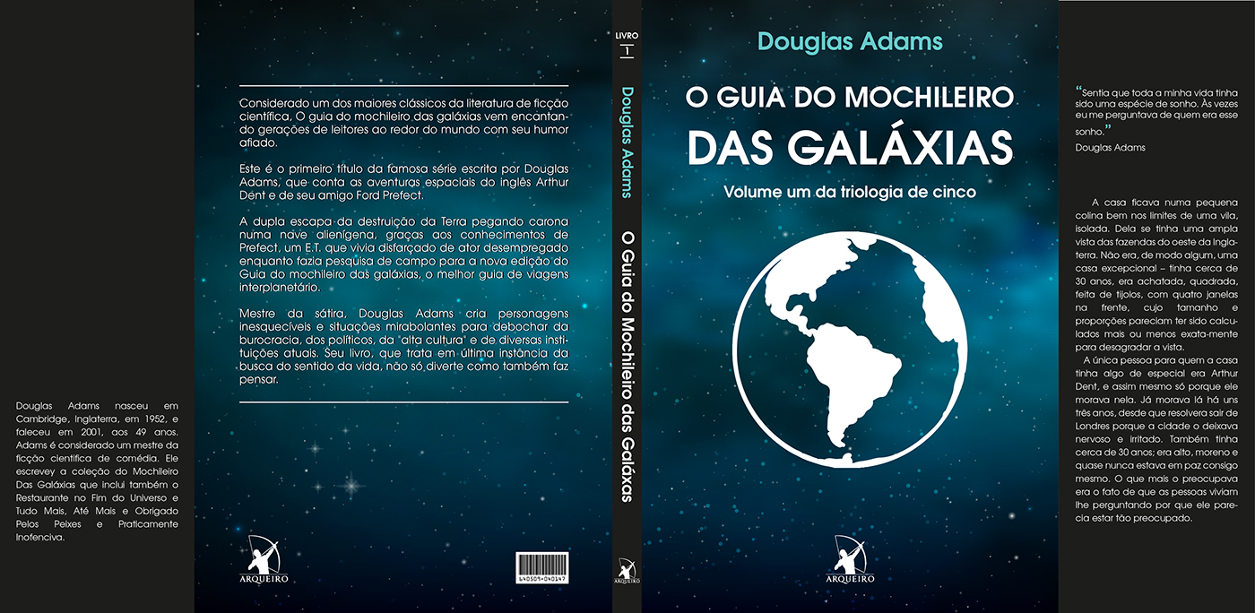 redesign Livro book galaxias galaxy guia Guide cover Backpacker mochileiro