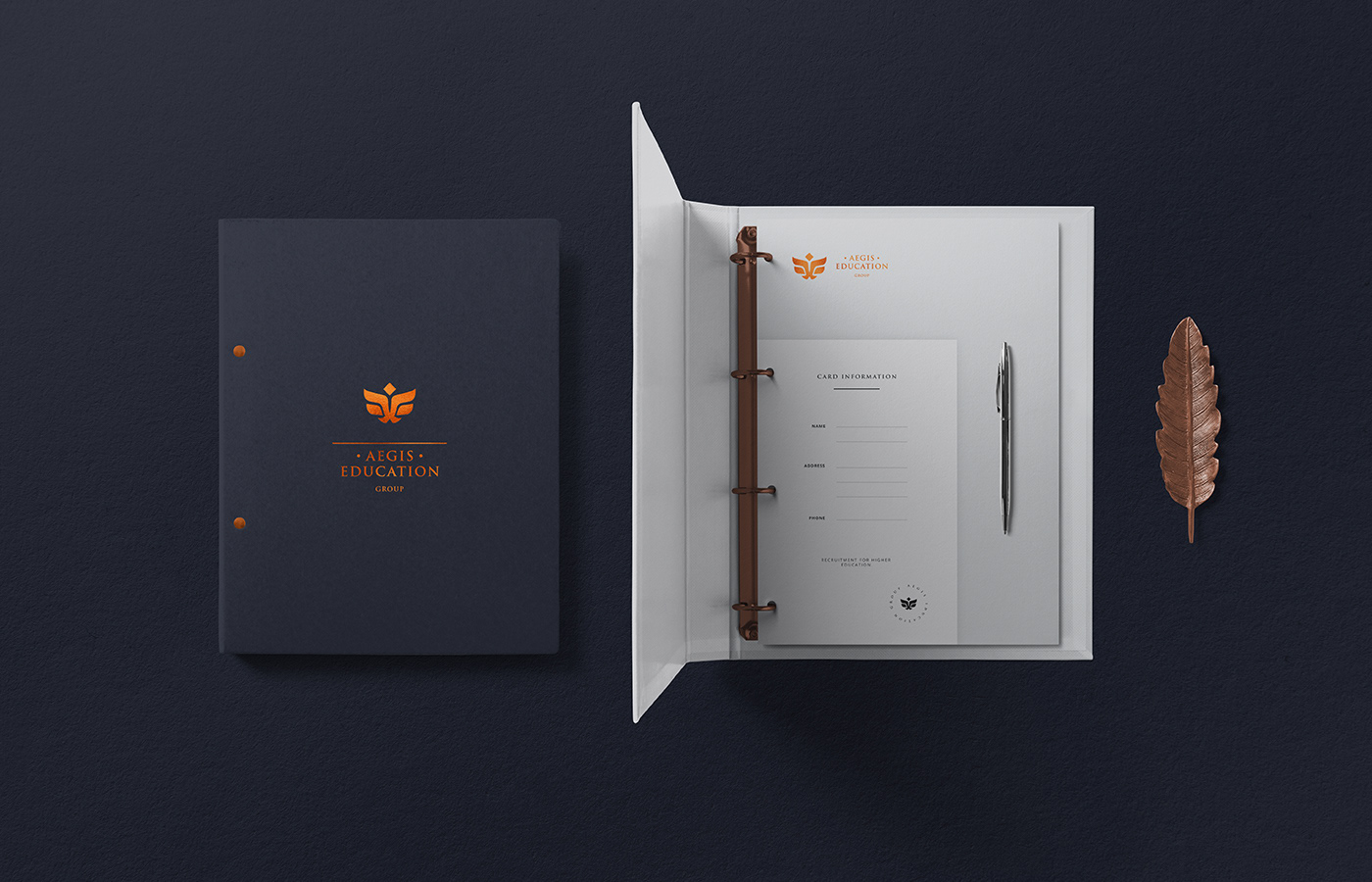 design Education gold luxury branding  Stationery business card bird minimalist