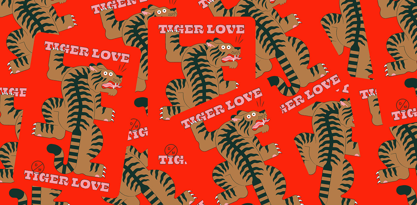 illustartion Love tiger vector