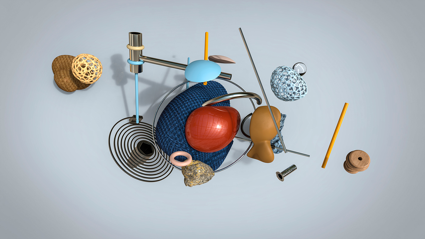 nastplas design 3D shapes organic art modern objects physics colors