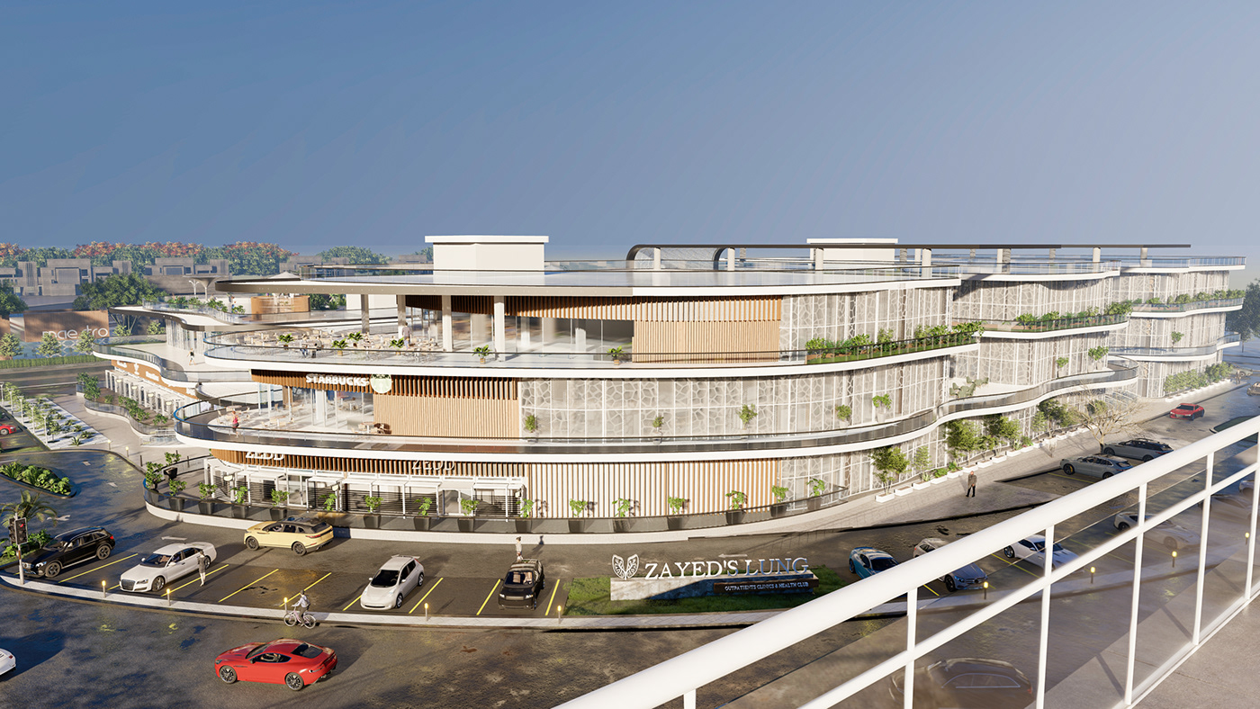 architecture Clinics design egypt gym health care Render visualization hospital mall