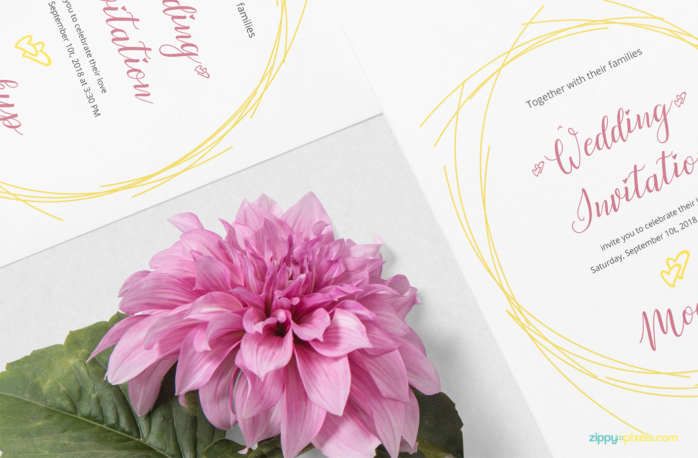 free freebie Mockup psd photoshop Invitation wedding card envelope Stationery