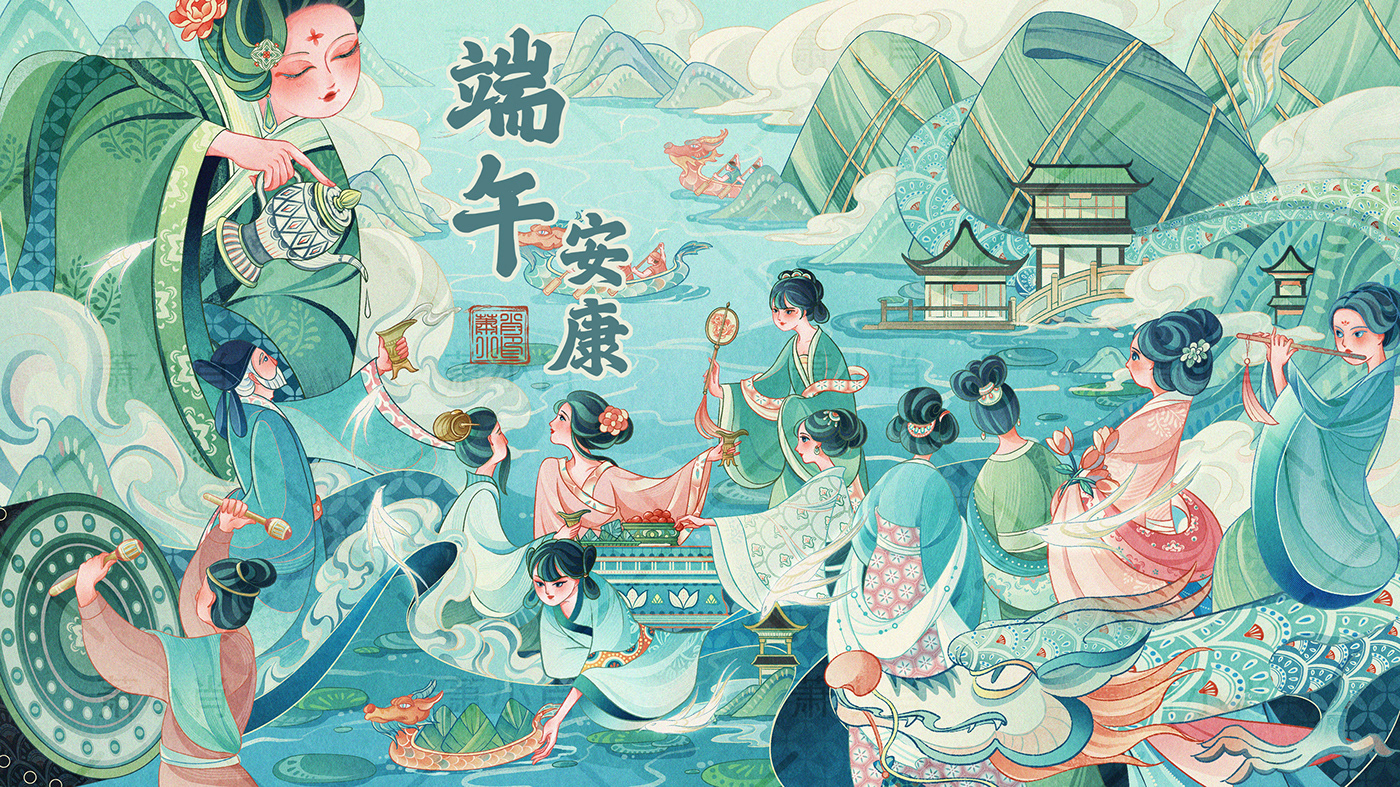 dragon boat festival 端午节 插画 插图 商业插画 ILLUSTRATION  chinese festival poster