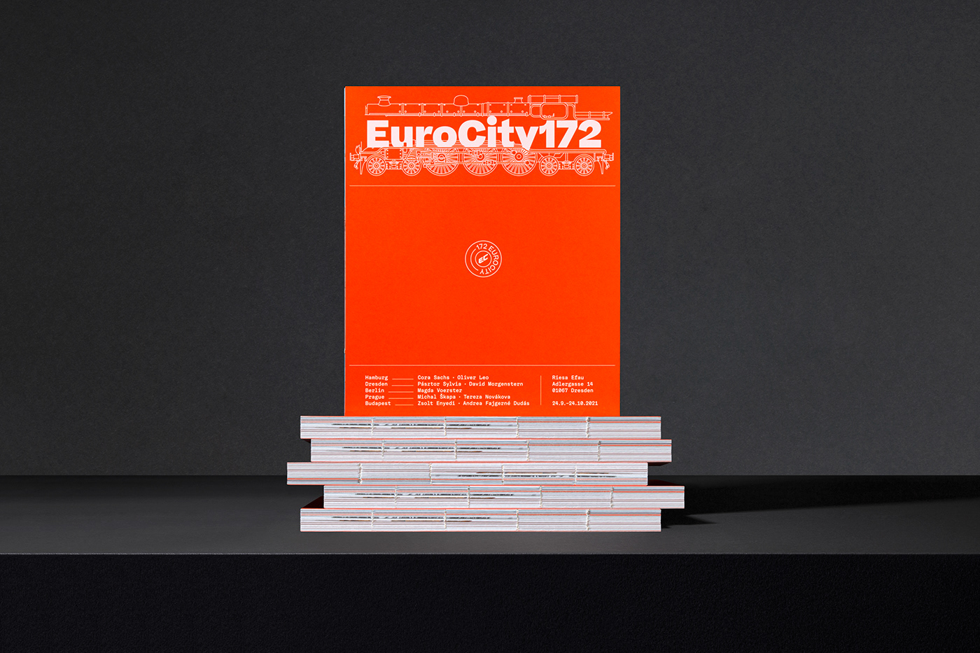 book branding  editorial Eurocity Exhibition  exhibition branding graphic design  STATION train