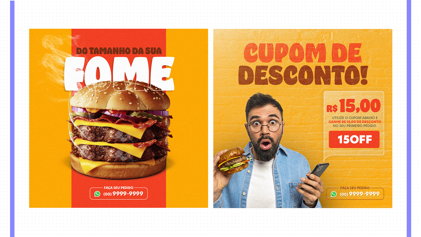 burger design para redes sociais Food  hamburguer hamburgueria restaurant Social Media Design