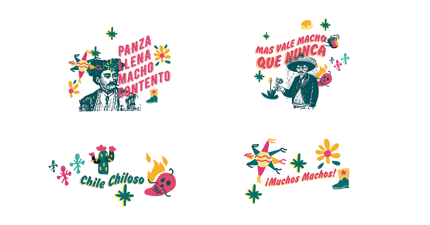 restaurant branding  Mexican Food Mexican Tacos ILLUSTRATION  logo animation  mexican restaurant interior design 