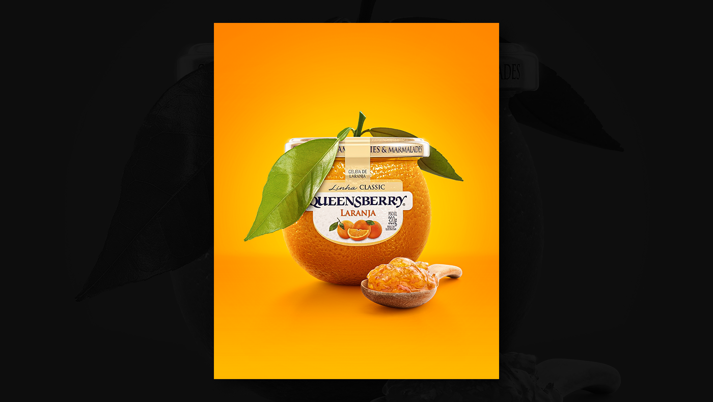 Advertising  flyer Fruit jam manipulation marketing   orange Queensberry retouch social media