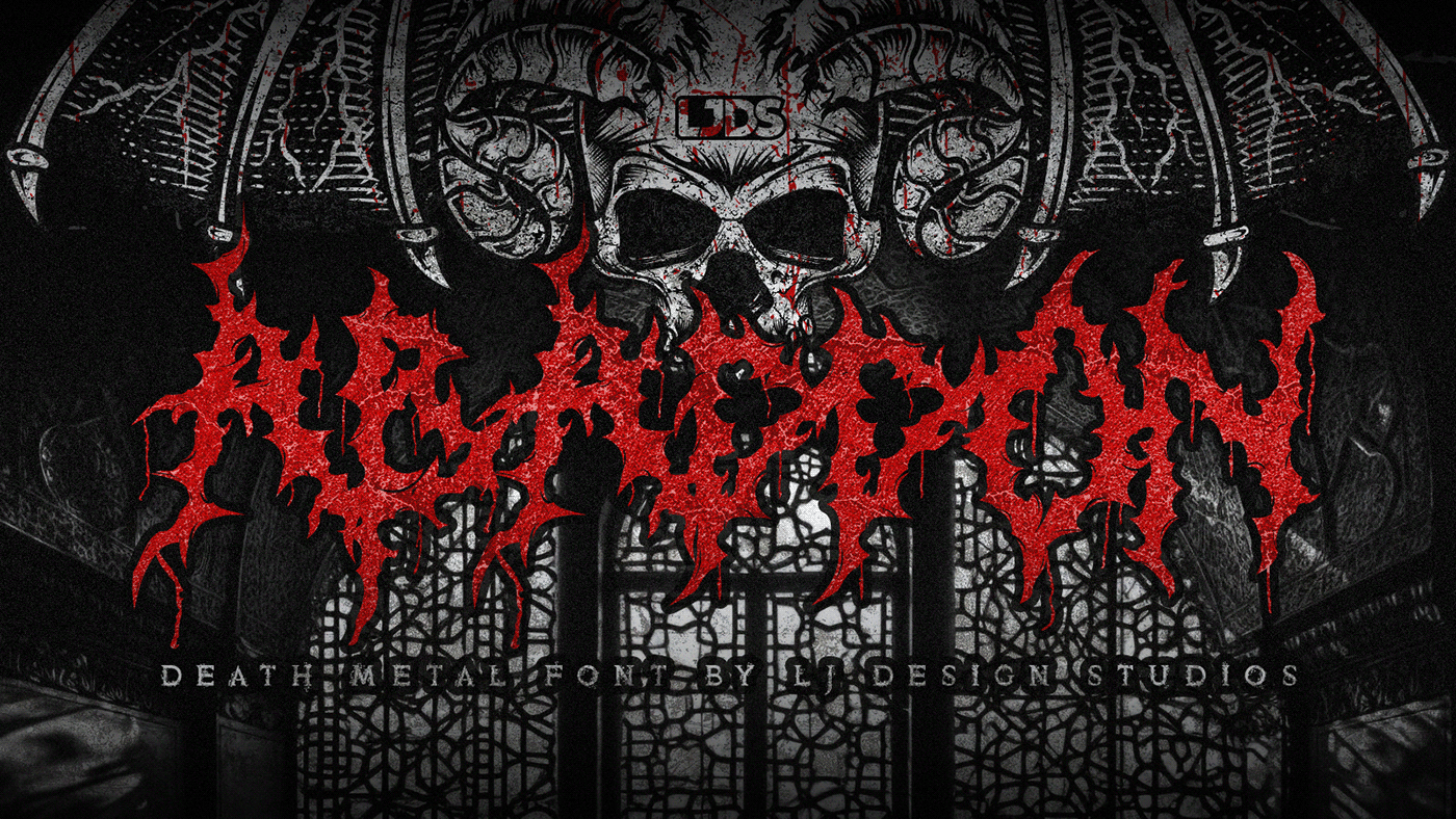 death metal font Brutal Font typography   heavy metal deathcore black metal skull