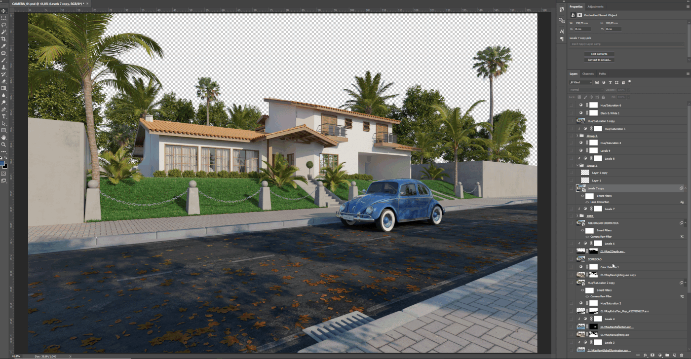 house casa 3D1 3D 3dsmax vray PS modeling
