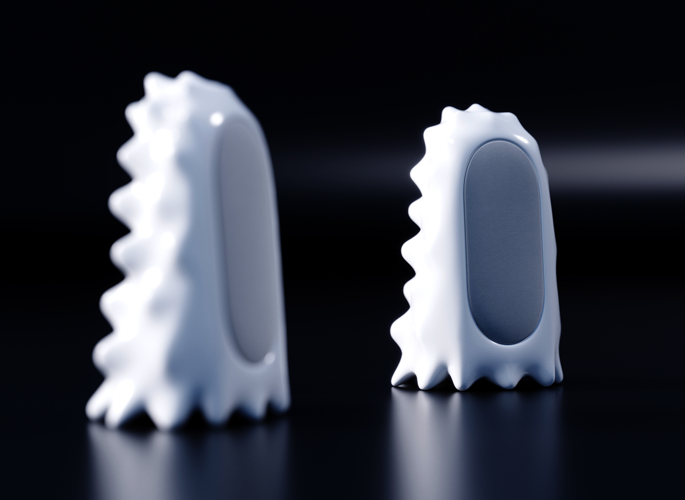 speaker loudspeaker shell ceramic Bionic futuristic minimal acoustics White porcelain