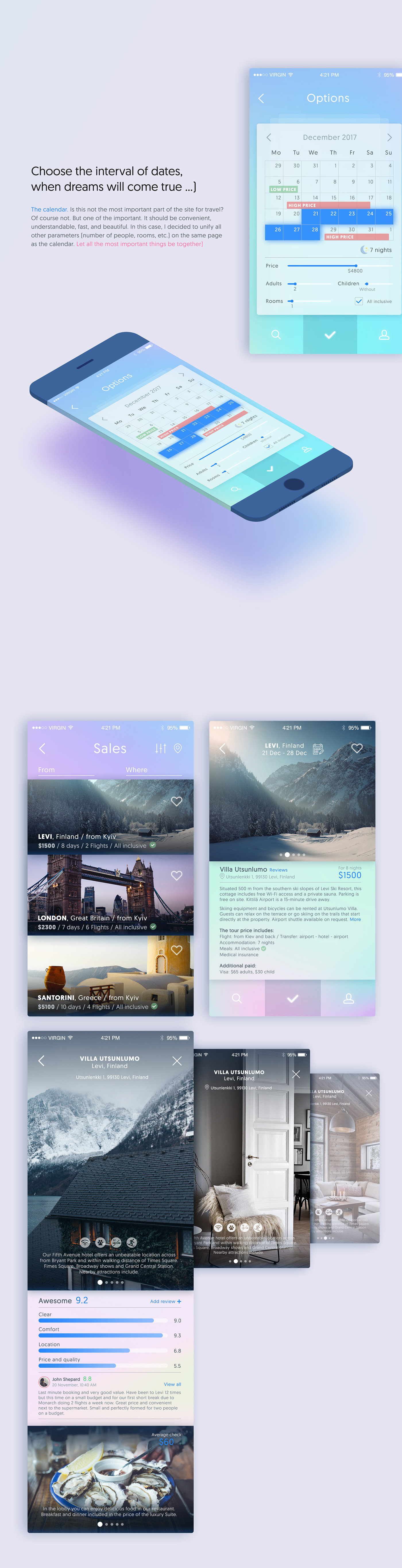app mobile Web UI ux hotel Travel Booking room photoshop
