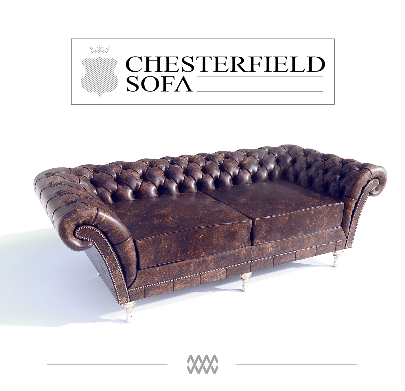 chesterfield sofa  free  3D  model  on Behance