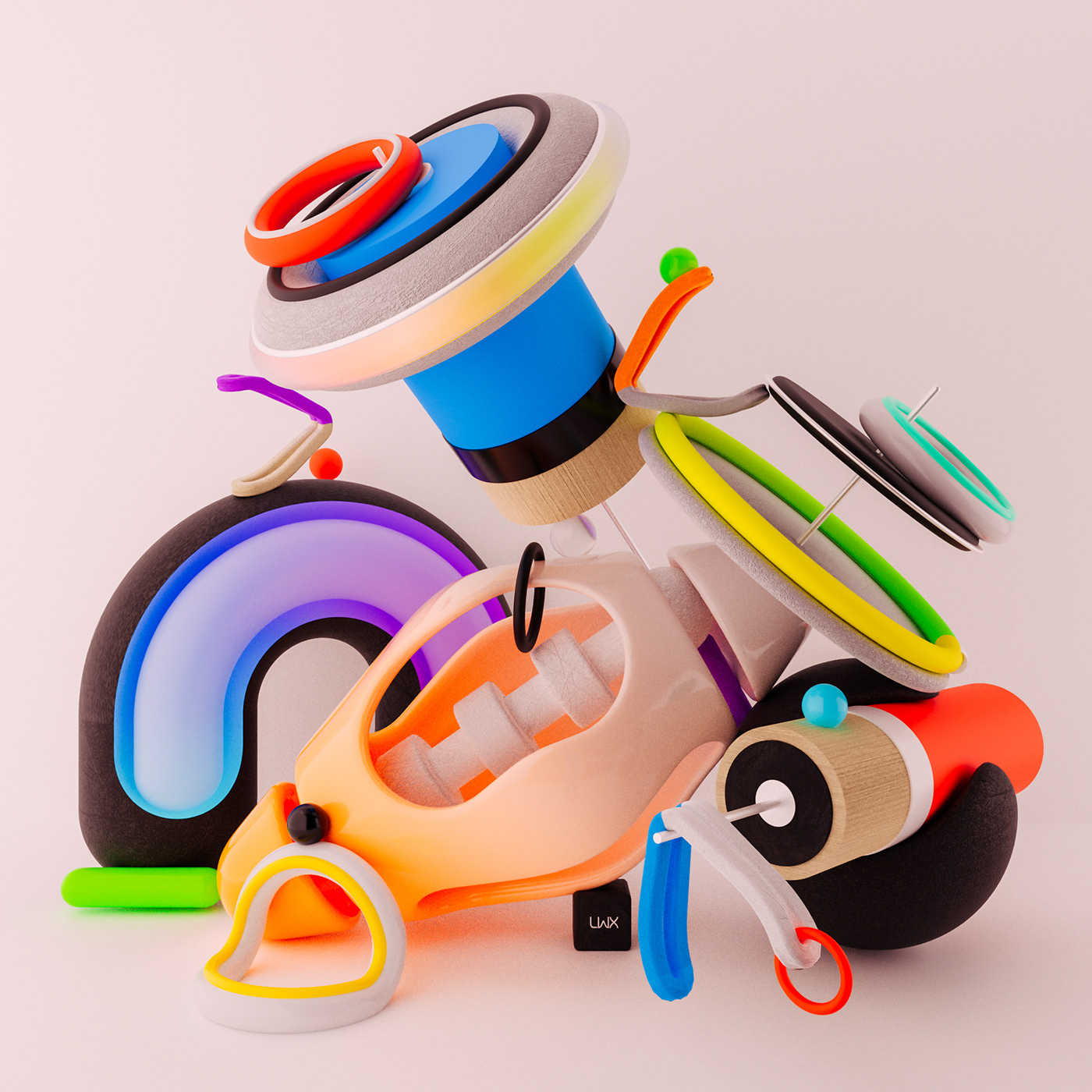3d design 3Dillustration 3DType Abstract Art colorful happy lettering Modern Design textures vibrant