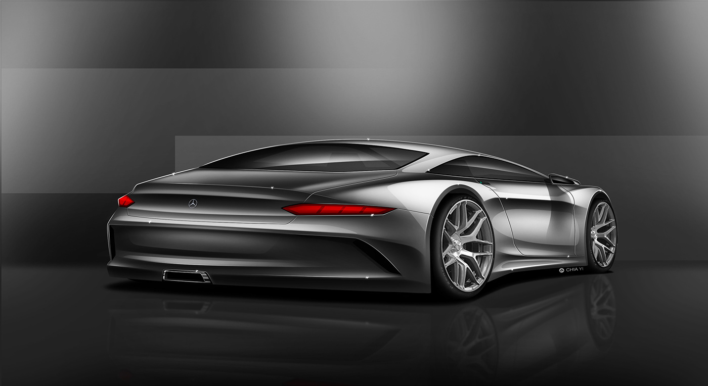 Automotive design car design concept design Mercedes Benz rendering sketch