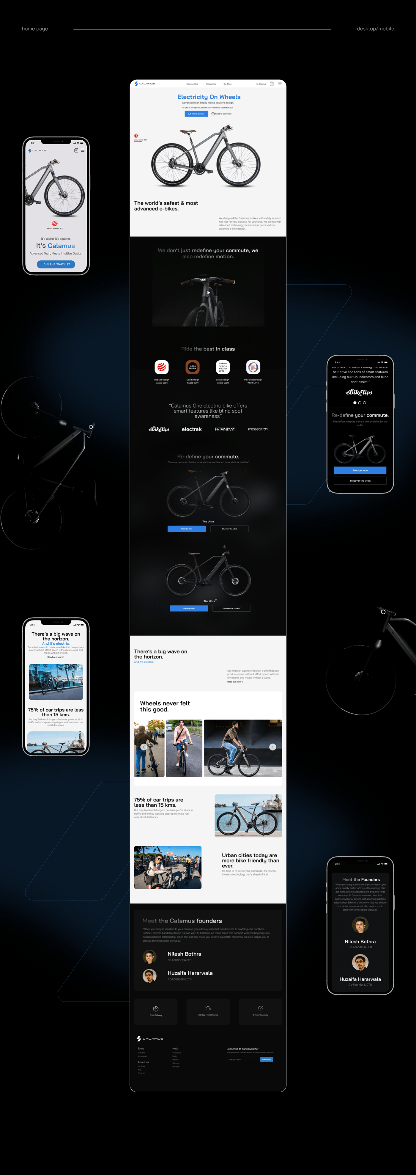 Bike e-commerce electric bike industrial design  landing page UI/UX Web Design 