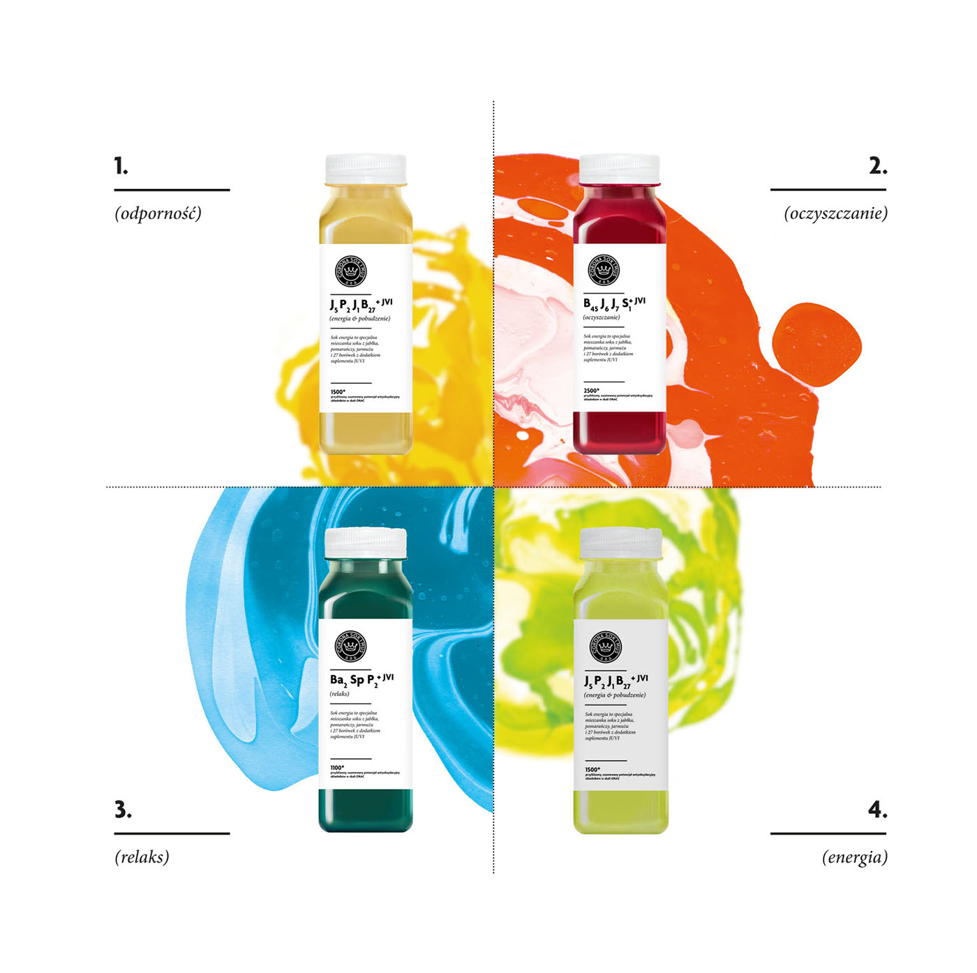 juices natural branding  Packaging orac antioxidant detox immunity marbling