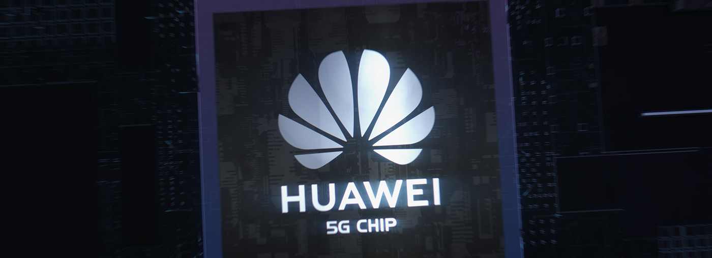 huawei cg film launch film 5g Procedural futuristic Electronics chipset particles