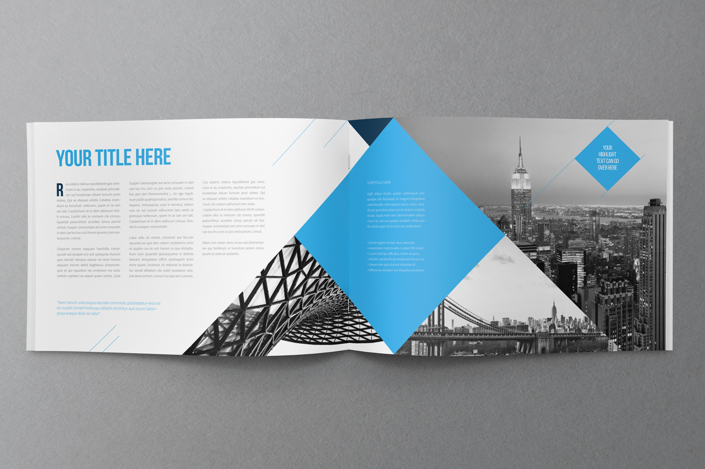 brochure print blue professional modern minimal template