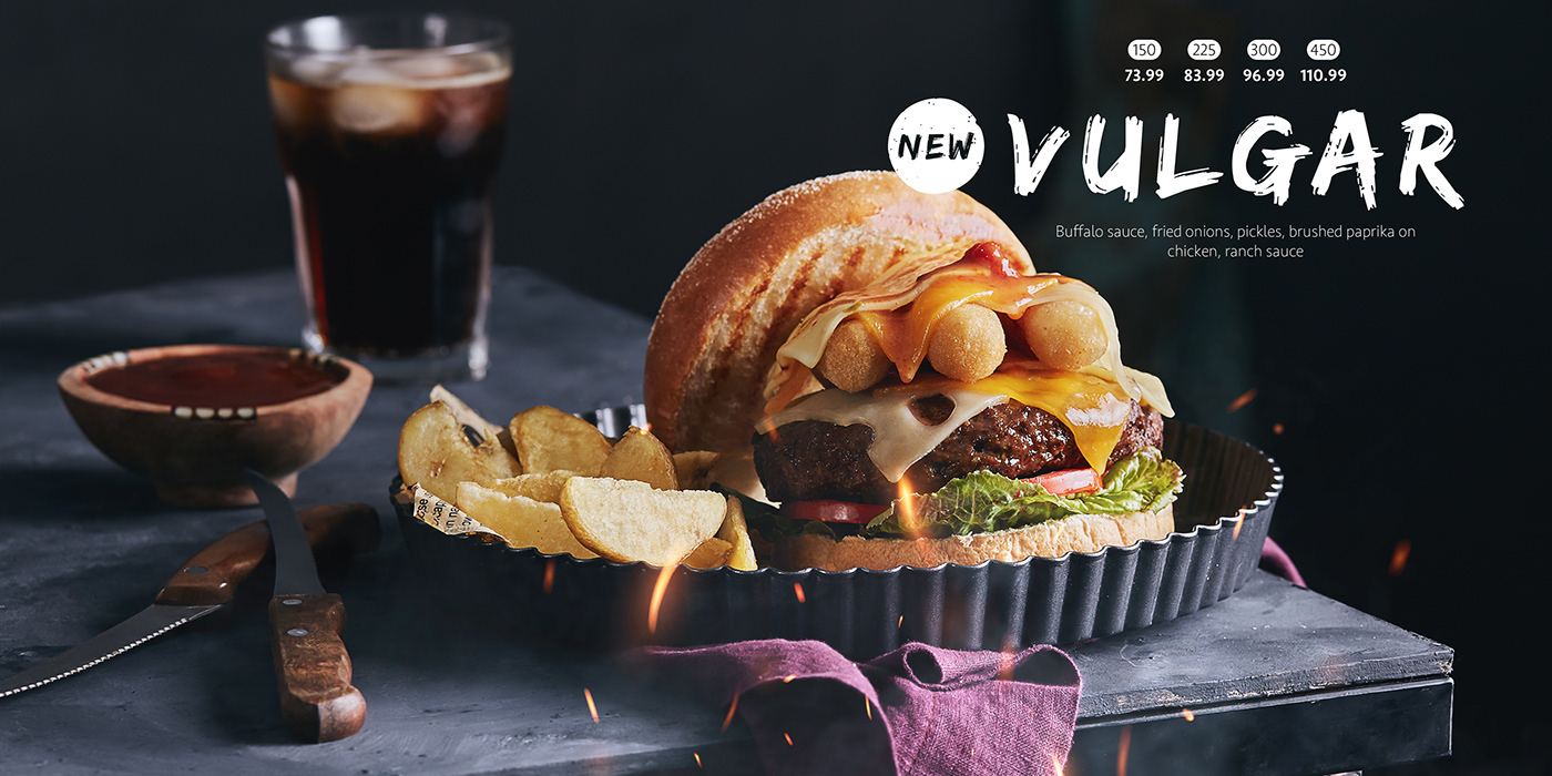 Photography  design stylist Food  burger menu