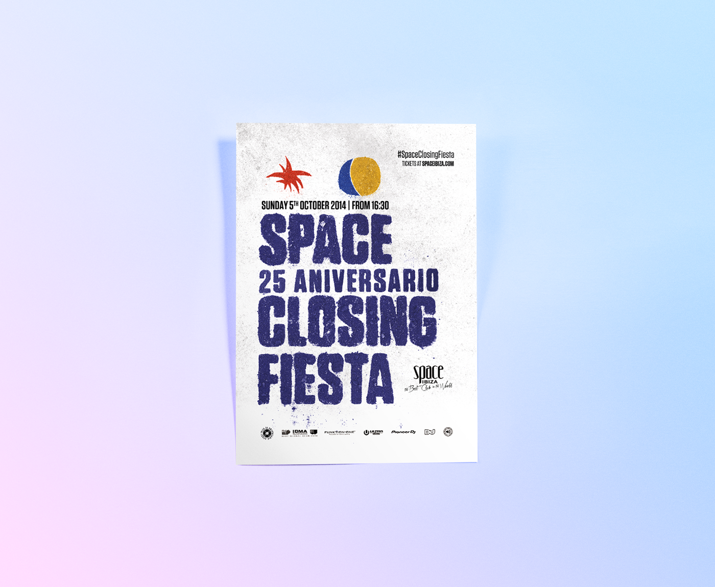 space ibiza Space  ibiza 25 aniversario 25th Anniversary closing fiesta party clubbing poster artwork manual typography tipografía manual Arena sand