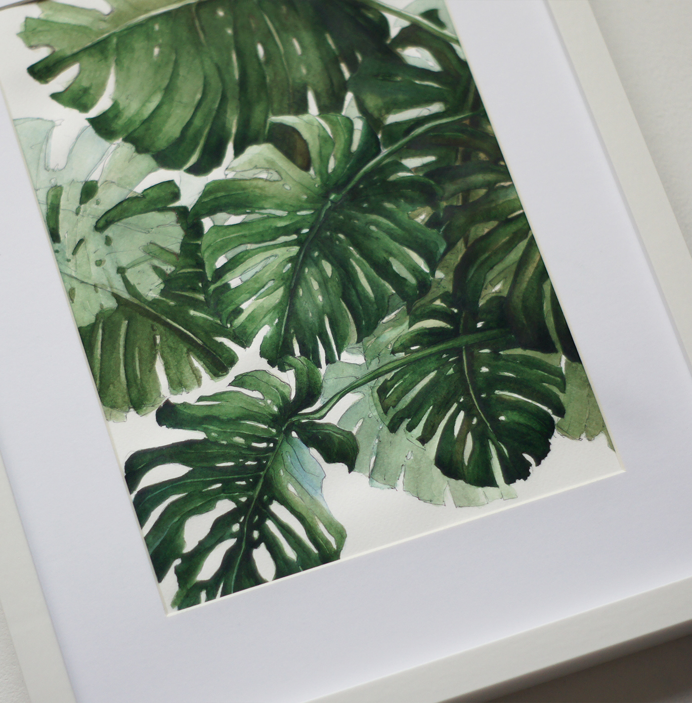 akwarela watercolor art Monstera Deliciosa  botanical art Poster Design pattern