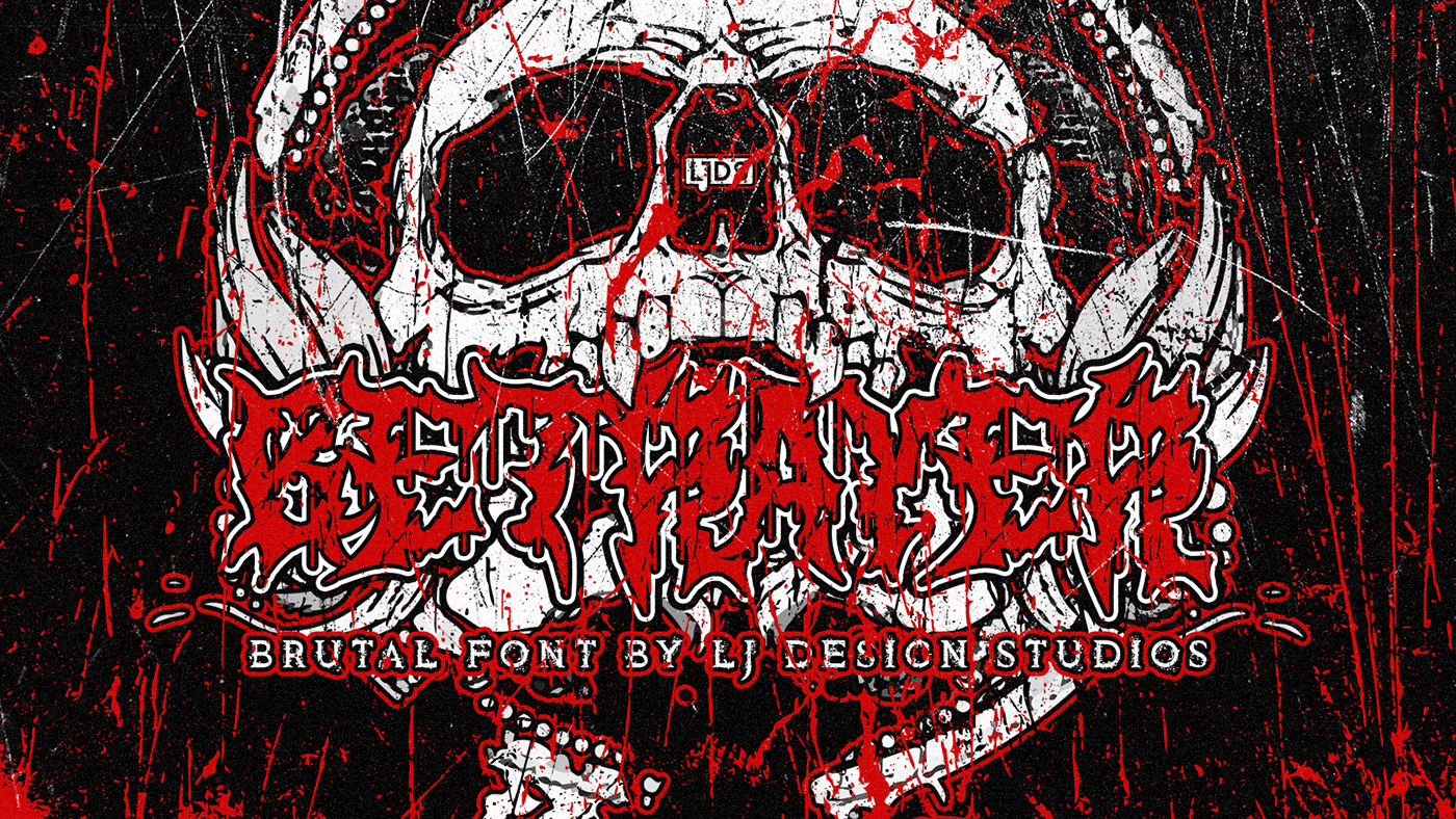 font death metal font Metalcore typography   display font Brush font tattoo skull Brutal Font deeathcore