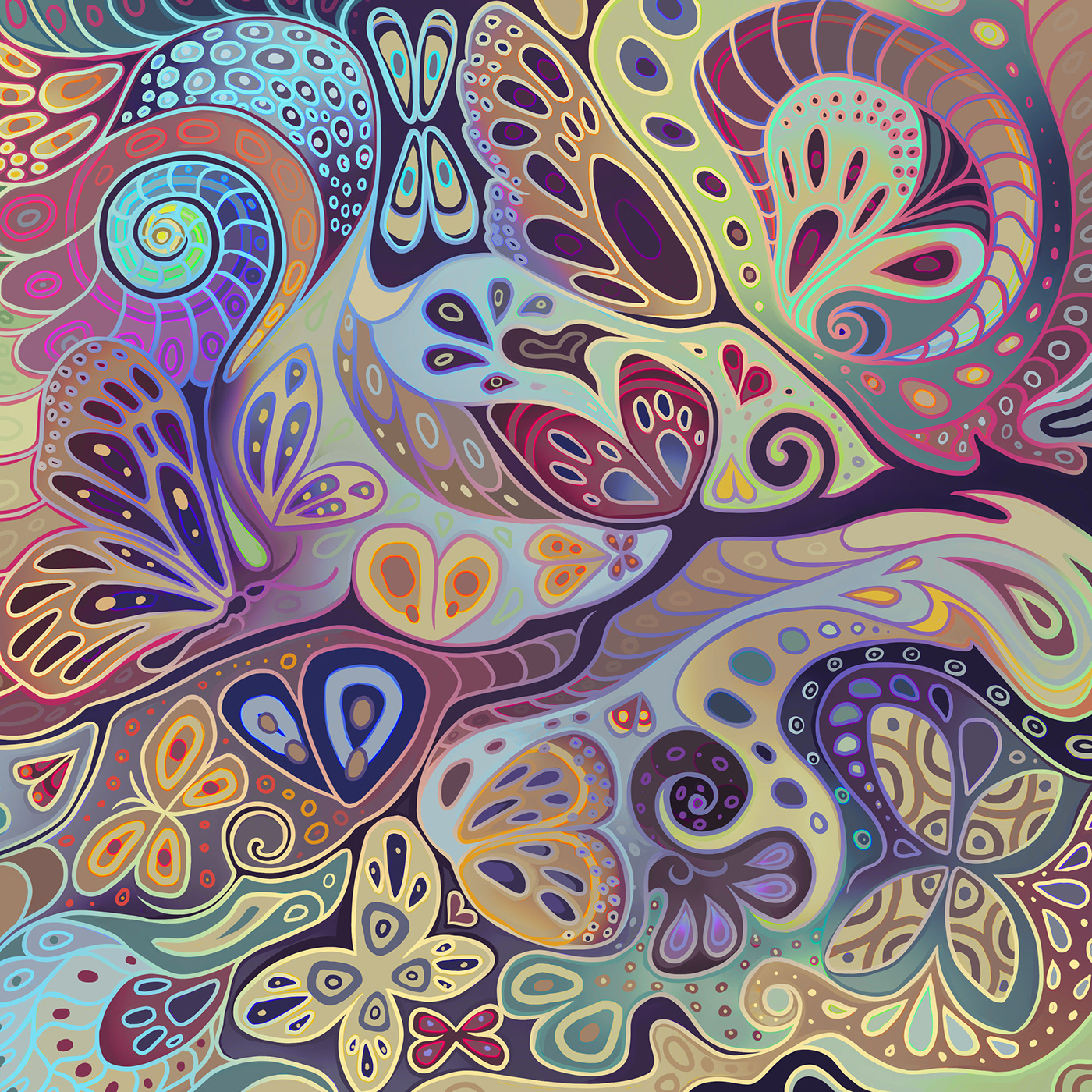 digital psychedelic acrylics uv colors