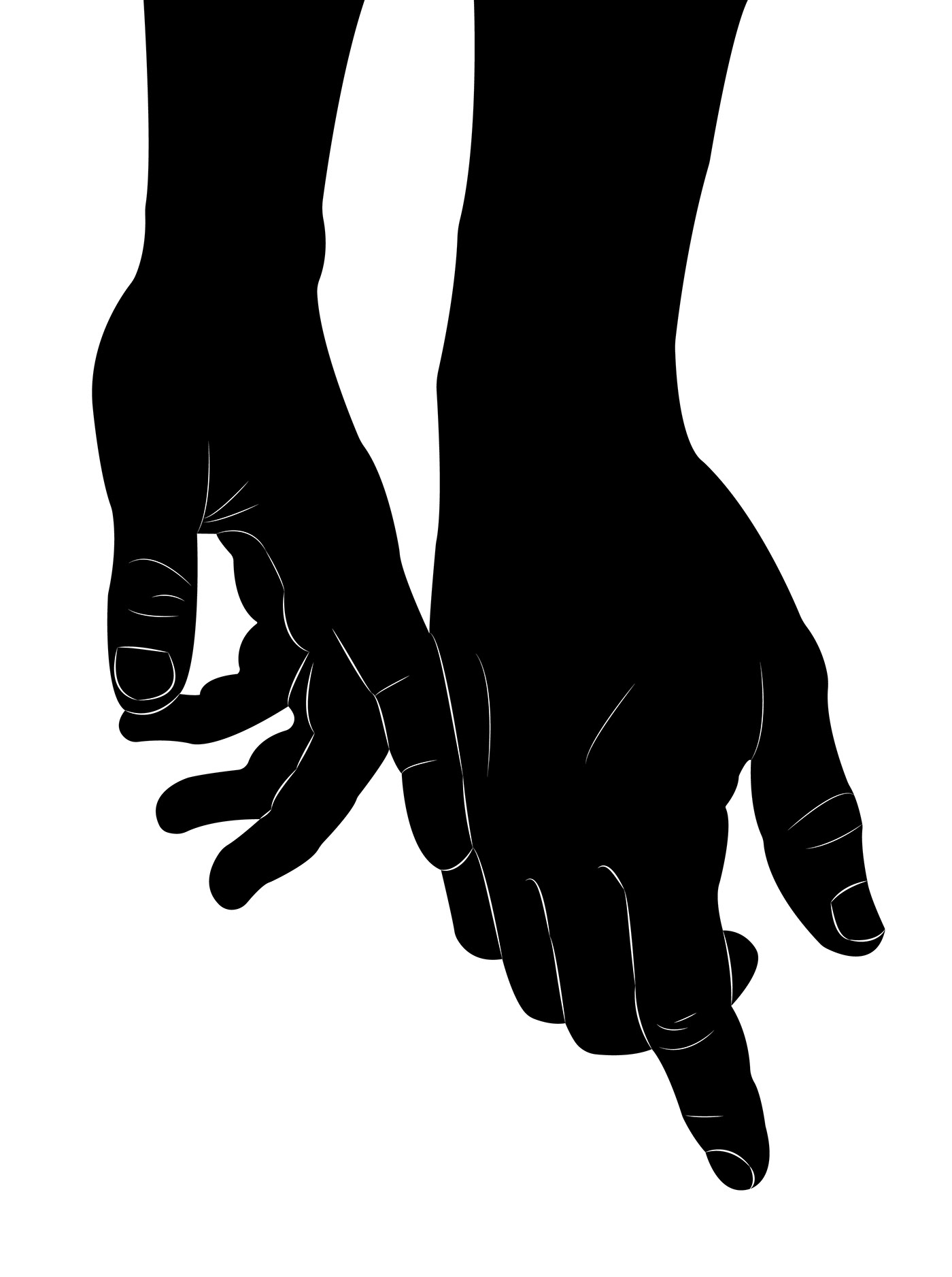 hands holding hands Love couple Digital Art  line art digital illustration black and white adobe illustrator ILLUSTRATION 