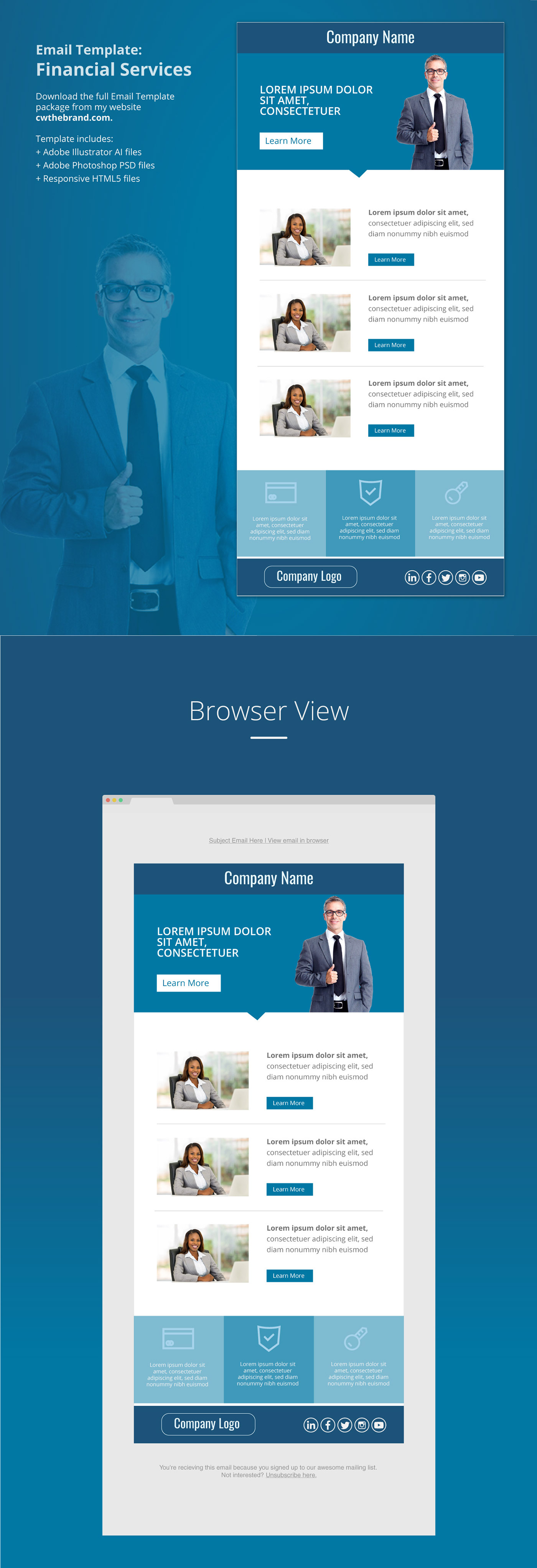 Email template financial HTML Christian Wilson