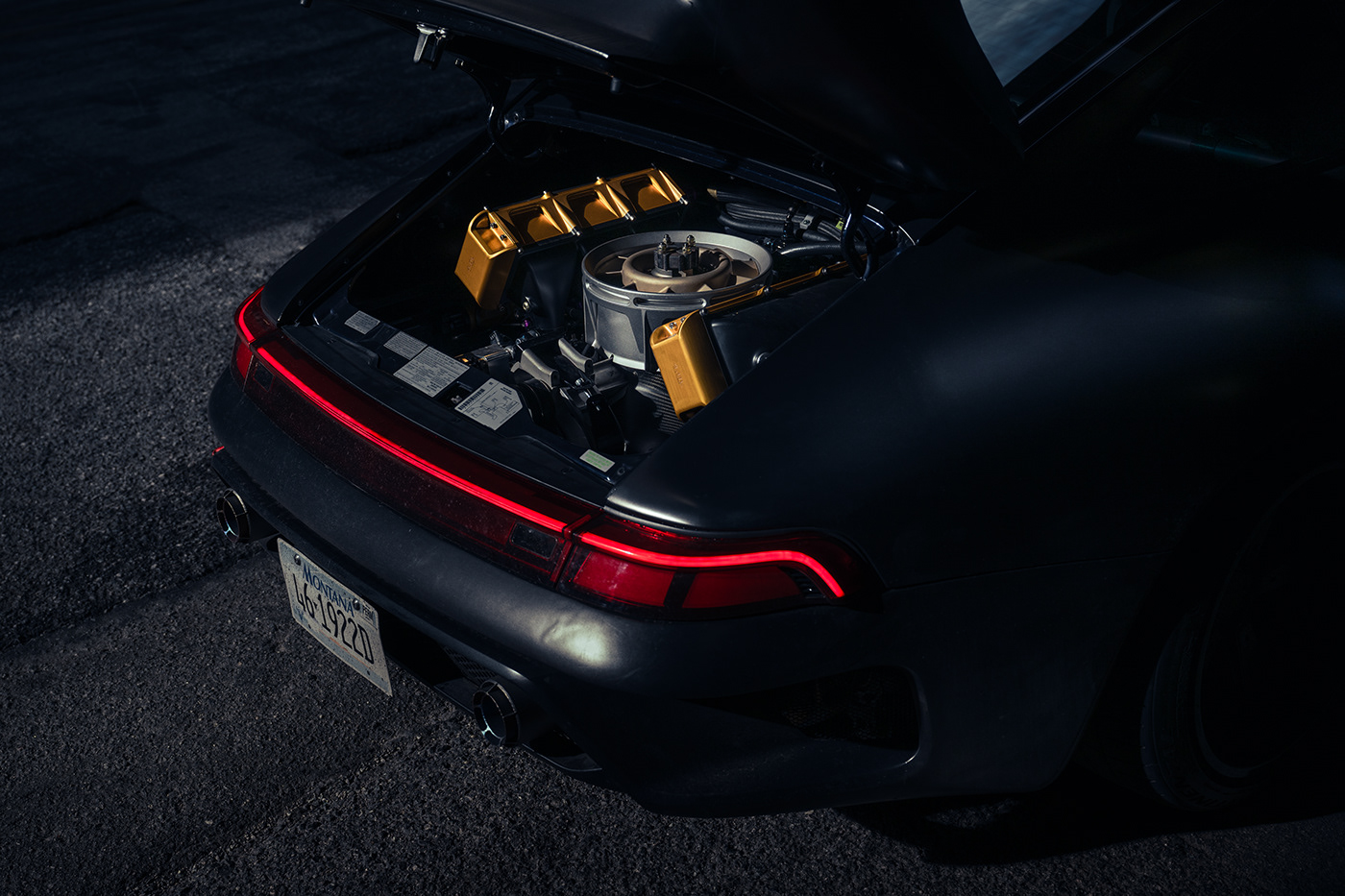 guntherwerks Porsche dark color light and shadow automotive   Los Angeles city Monochromatic Moody