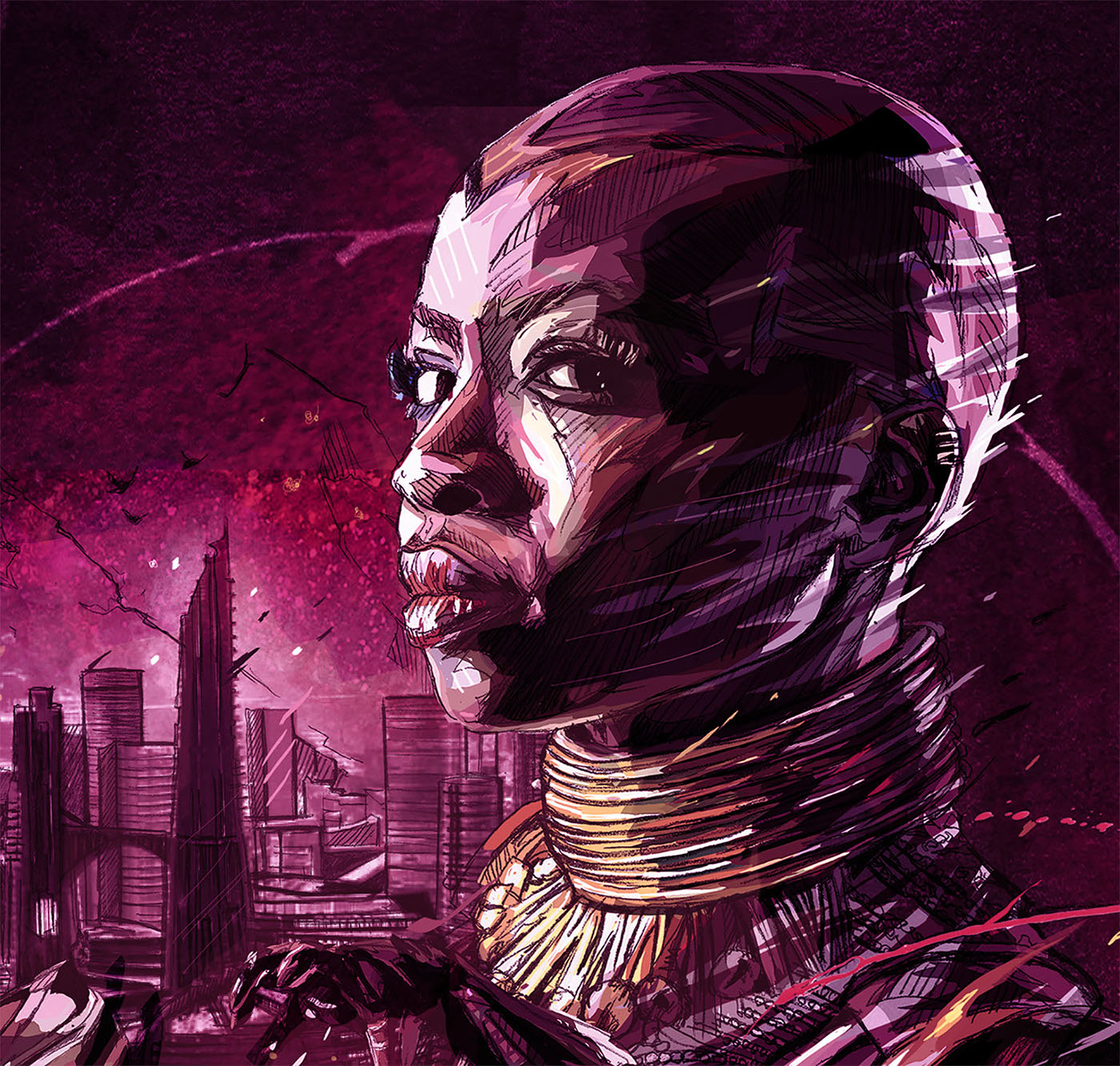marvel Cinema black panther Avengers africa Dynamic poster disney colorful portrait