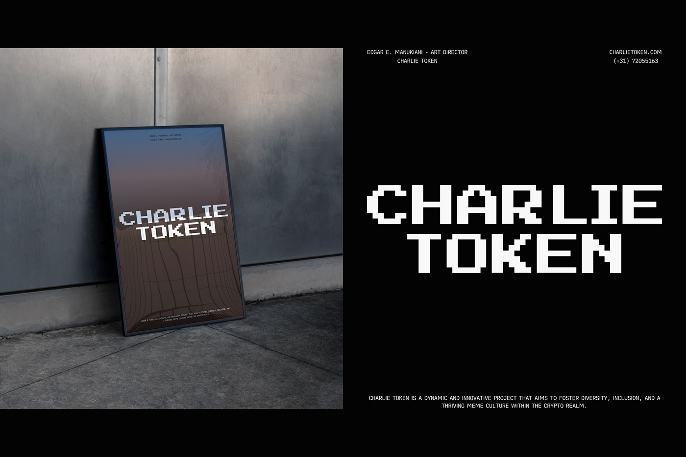 Meme Charlie animation  Webdesign black and white ILLUSTRATION  cryptocurrency brand identity Logo Design logo