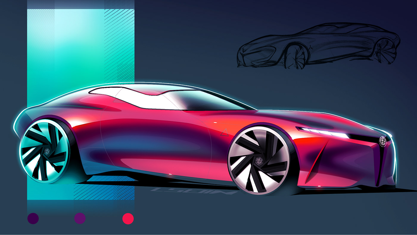 Automotive design car design car sketch form design industrial design  Render sketch Transportation Design Vehicle Design