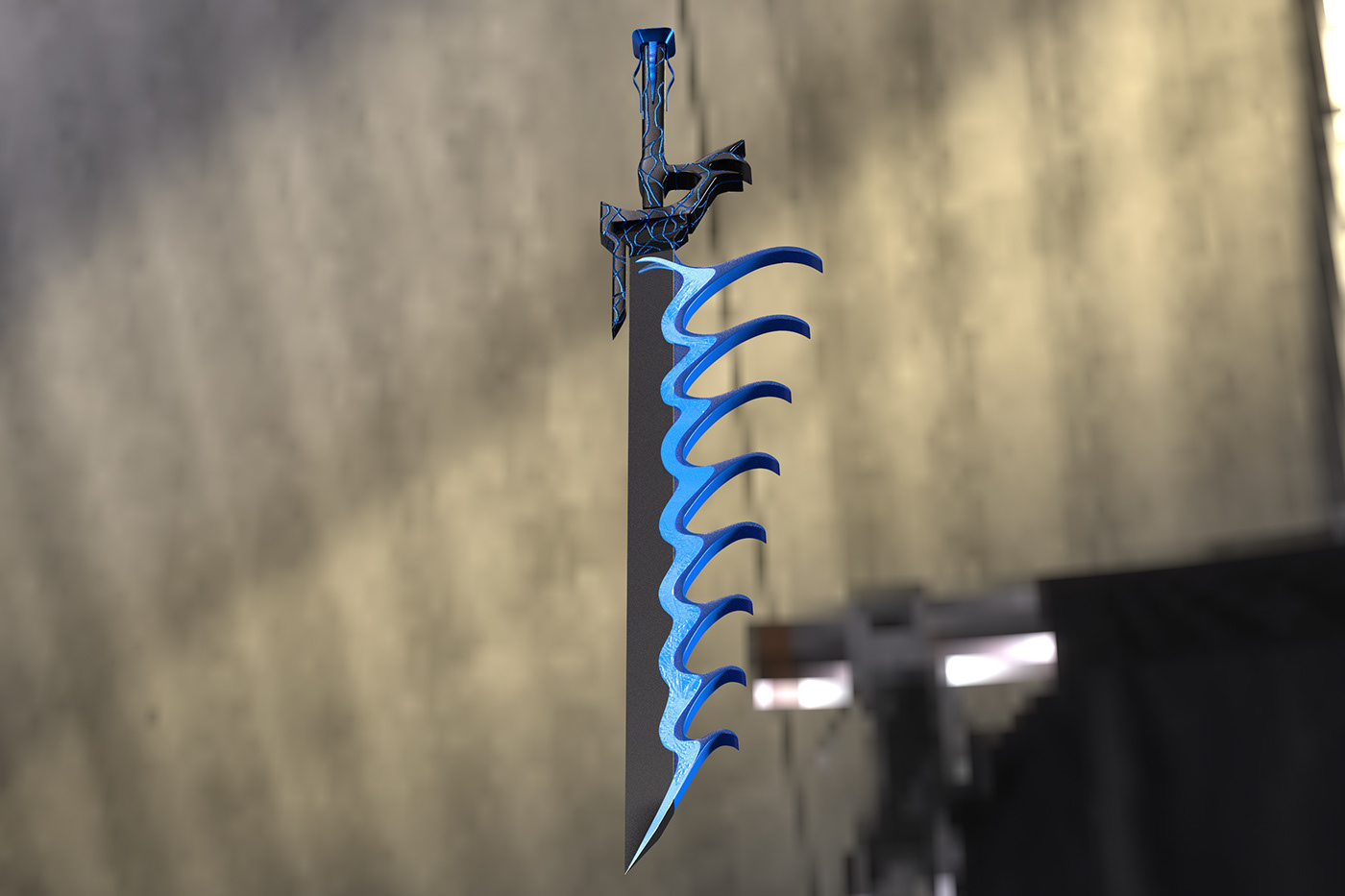 3ds max 3D design graphic design  crown Sword