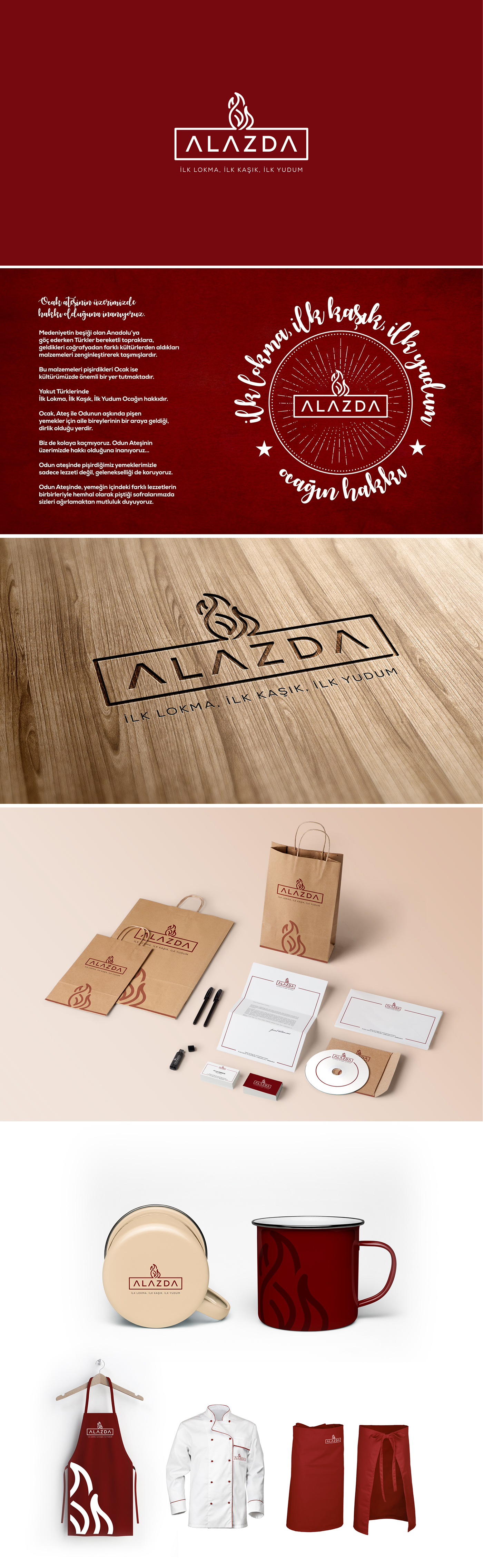 logo corporate identity restaurant cafe typography   concept fire bread