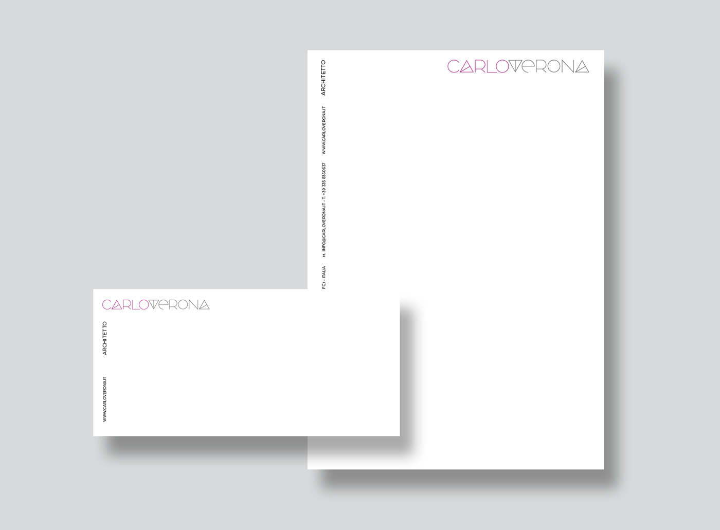 branding  architecture visual identity violet logo business card