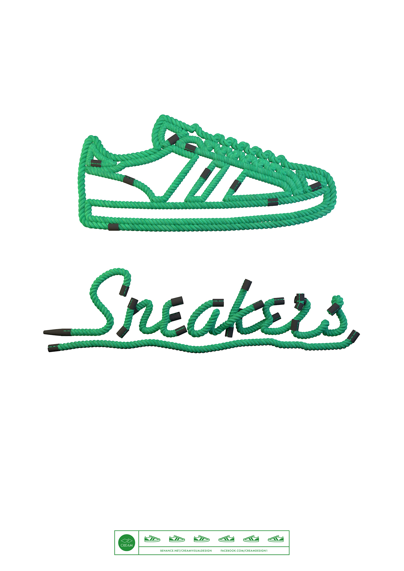 3D 3DType type CGI sneakers puma converse Allstar adidas shoes skate gif rope shoe Nike