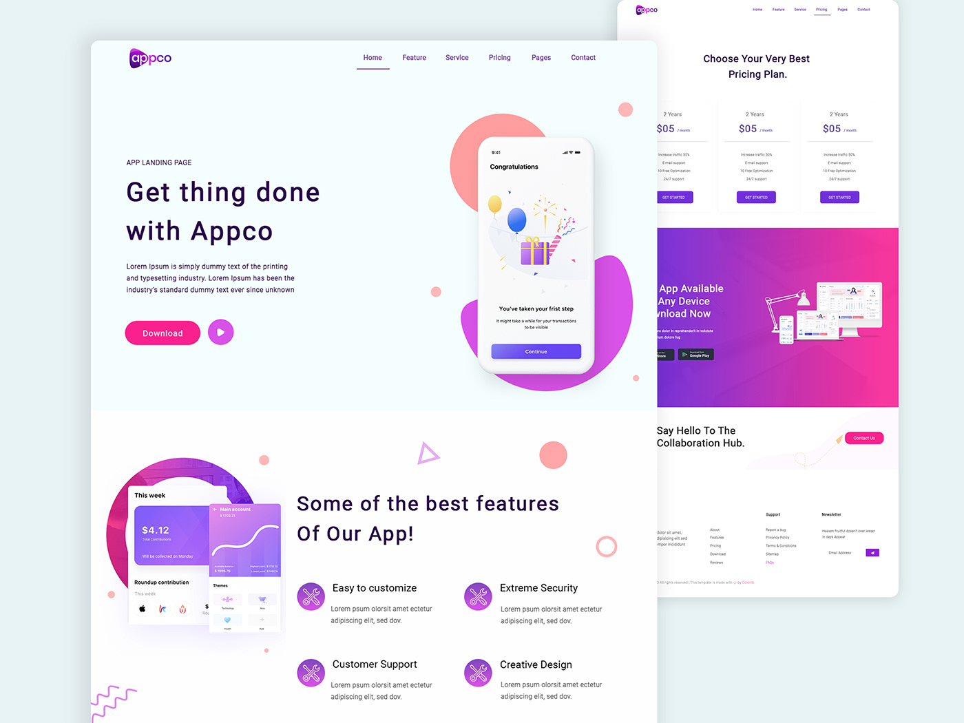 App Landing Page On Behance