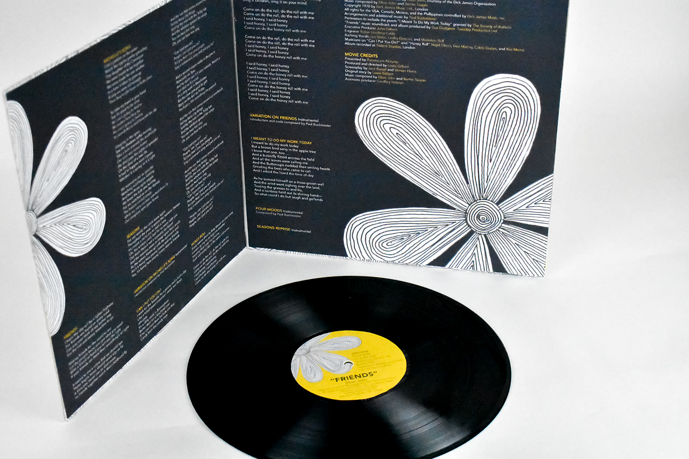 friends Album vinyl record handdrawn redesign
