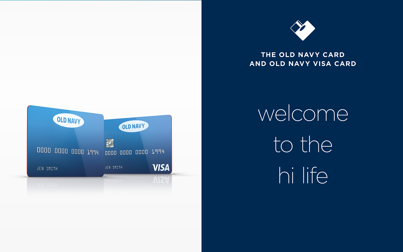 credit card gift card Collateral sign plastic Old Navy Card Navyist Visa