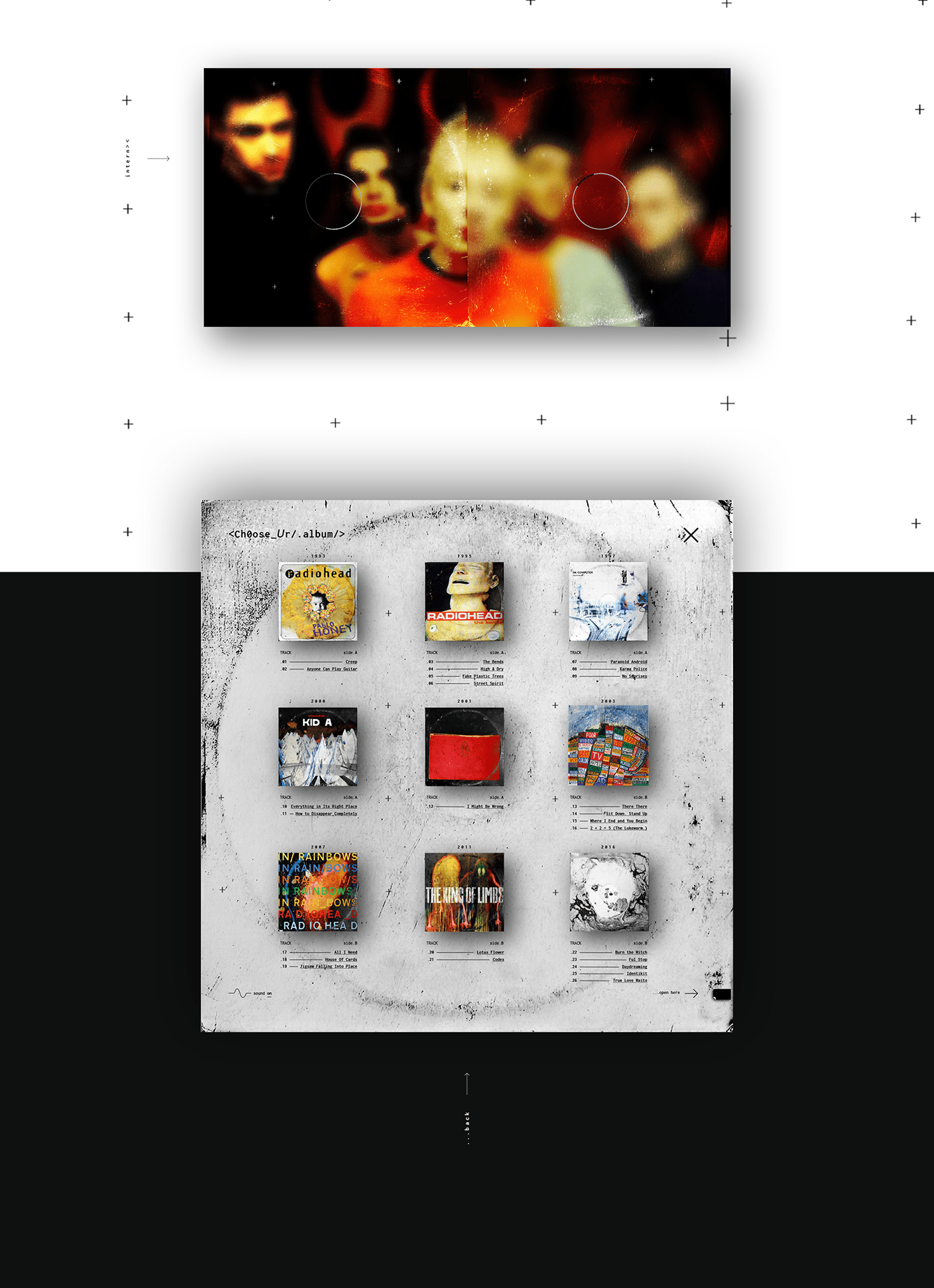 design graphic visual vynil Radiohead music Web ux UI portfolio