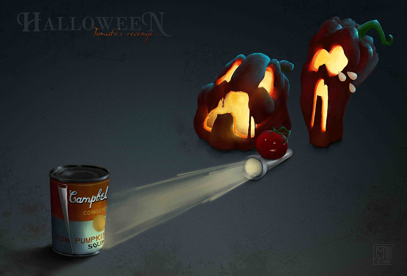 pumpkin Halloween digital paint