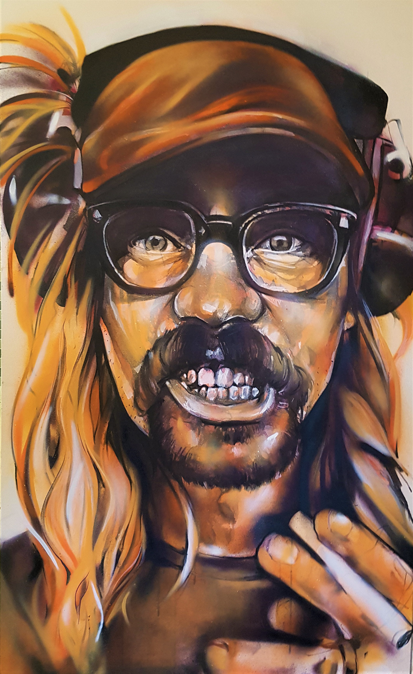 painting   spraypaint portrait glasses