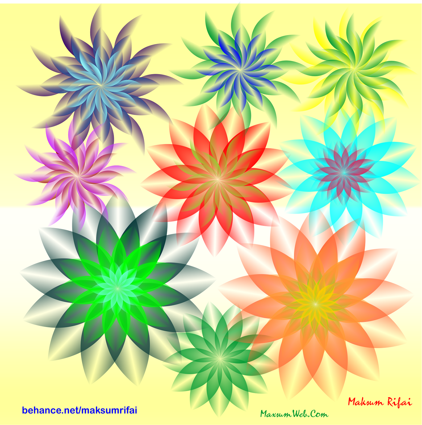 abstract vector coreldraw Flowers Full Color graphic painting  