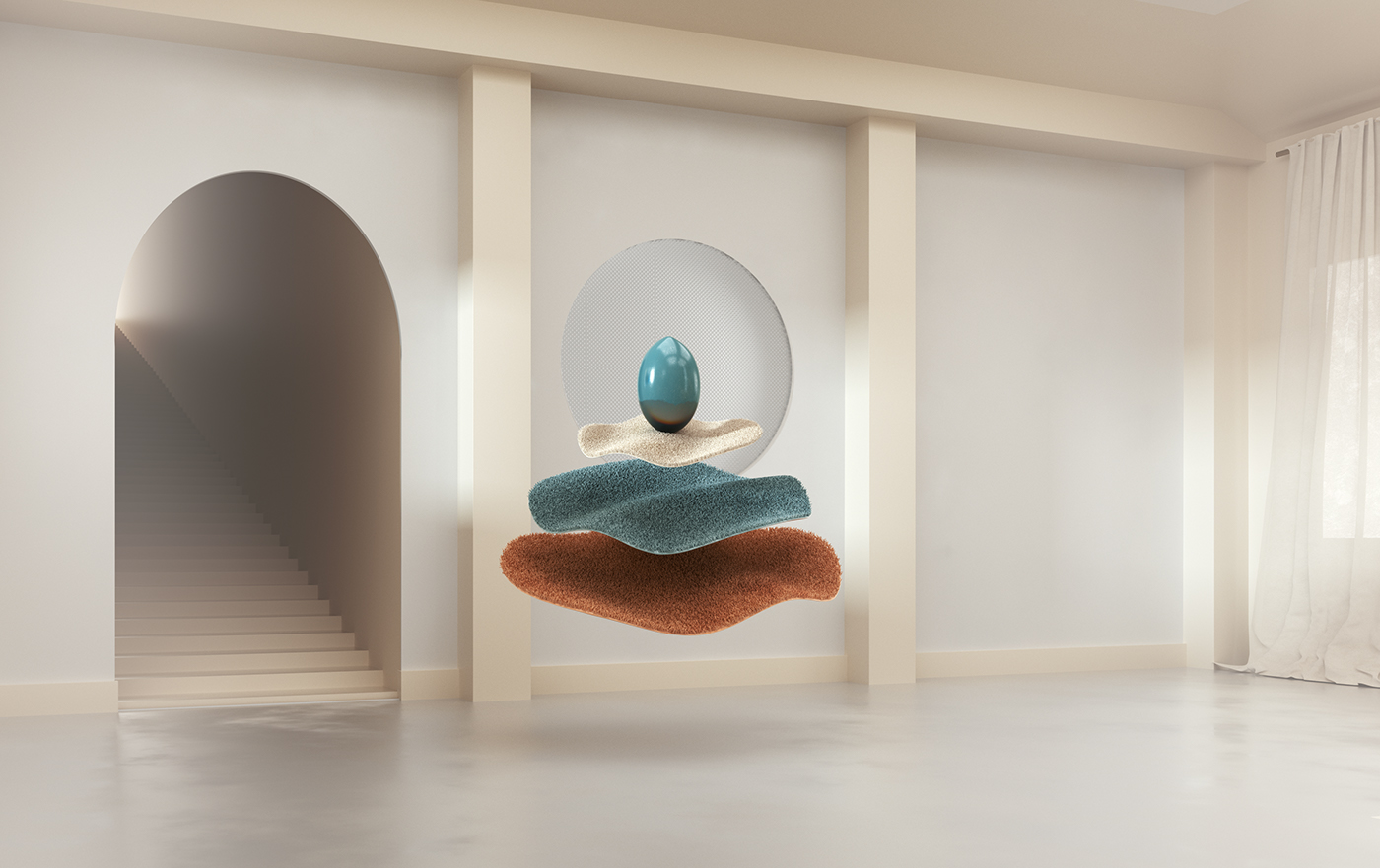 3D art design cinema 4d octane color art direction  installation furniture weird