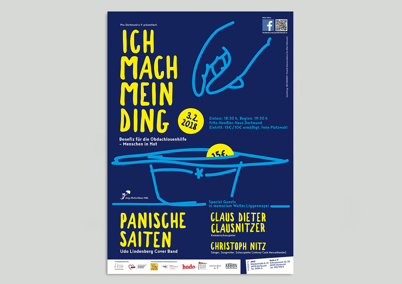 Der Kraken Udo Lindenberg konzert plakat poster ILLUSTRATION  Grafikdesign graphic design  Musik music